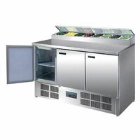 POLAR SALADETTE PIZZA BAR PREP  BENCH FRIDGE 3 DOORS 7 TRAYS 1360mm G605-A