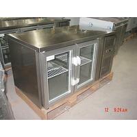 S.S  2 DOOR BENCH REFRIGERATOR FRIDGE 1.5M LONG 1350mm(w) x 700mm(d) x 850mm(h)