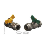 CARAVAN LPG BBQ GAS VALVE 20mm x 15mm FL INST WATER (Yellow Handle) 1338015-G