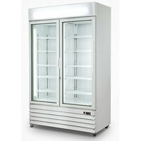 NEW HUSKY DOUBLE DOOR  COMMERCIAL DISPLAY FREEZER LED LIGHT 1220x700x1980mmWDH