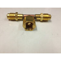 Universal T-Adapter:1/4X1/4X1/4"SAE Flare:Add Micron Gauge Deep Vacuum Pump/Manifold New spare part