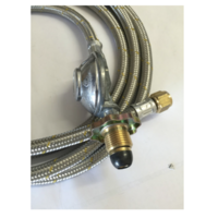 Ziegler Brown BBQ to LPG gas bottle POL x 3/8" SAE Stainless Steel hose 3m long