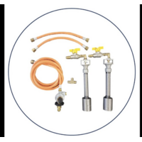 Gameco LPG Foundry DUAL  Gas burners with Hose & Regulator kit for  Knife Making spare part