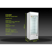 IGLOO Single Door Display  ICE CREAM  MEAT Freezer 350L 4 Shelves Frozen