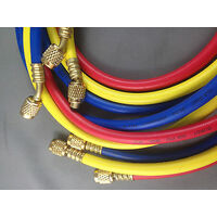 FRIDGE SERVICE MANIFOLD GAUGE HOSE SET FOR R134A , R404, R22, R12 GAS
