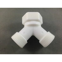 Ariston GENERIC PLASTIC Y PIECE TAP CONNECTOR  WASHING MACHINE USE  ONE IN  2 OUTLETS spare part
