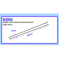 2500W 240V ROTISSERIE SEMAK ELEMENT (TIGHT BEND) SCR25A