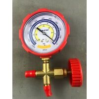 ANALOGUE  VACUUM GAUGE REFRIGERATION GAUGE 3 INCH DIAMETER + THREE WAY VALVE