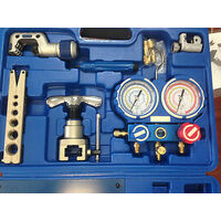 Universal MANIFOLD GAUGE SET R410 R22 R134  AND FLARING TOOL SET  PIPE CUTTER  1/4"F-5/16" spare part