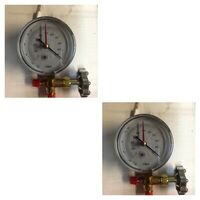 LG 2 x ANALOGUE  VACUUM GAUGE REFRIGERATION GAUGE 3 INCH DIAMETER + THREE WAY VALVE spare part