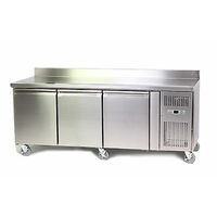 STAINLESS STEEL BENCH FRIDGE  850H*1800W*700D MM WITH SPLASH BACK 100MM HEIGHT