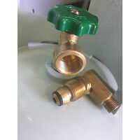 POL LPG CYLINDER  TO 3/8"  BSP L/H RIGHT ANGLE FITTING  ADAPTER PRIMUS