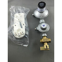 BROMIC 250 MJ High 2 Stage LPG Regulator, Manual Change Over Tap 6060532