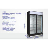 IGLOO COMMERCIAL DISPLAY CHILLER DRINK FRIDGE  1200MM W 2 DOOR  C1000