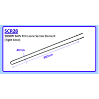 2800W 240V ROTISSERIE SEMAK ELEMENT (TIGHT BEND) SCR28