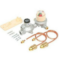 Double LPG Gas Cylinders  Regulator Auto, Copper Pigtail  400MJ/HR HOME SHOP