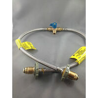 CARAVAN HOME SHOP LPG  GAS CYLINDER KIT 2 X PIGTAIL S.S HOSE & 3 WAY VALVE