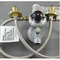 Caravan LPG Gas Bottle 2 Stage Regulator 2 Cylinders Camper Trailer  160MJ 1 mt