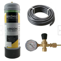 Bromic Disposable Gas Bottle PURE ARGON 2.2 Litre,Combo Kit MIG TIG Wine Saver &1m hose spare part