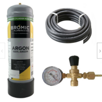 Disposable Gas Bottle PURE ARGON 2.2 Litre,Combo Kit MIG TIG Wine Saver &1m hose