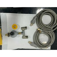DOUBLE OUTLETS Bayonet to POL  LPG Bottle  Regulator Gas Heater Bbq + 2X 3m HOSE