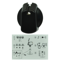Genuine Knob Single- Universal Kit Black, 35mm Skirt For Electrolux Spare Part No: UK-35B1