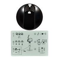 Genuine Knob Single- Universal Kit Black, 48mm Skirt For Electrolux Spare Part No: UK-48B1