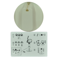 Genuine Knob Single- Universal Kit White, 40mm Skirt For Electrolux Spare Part No: UK-40W1
