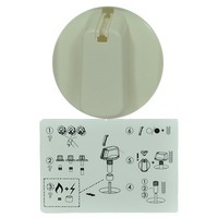 Genuine Knob Single- Universal Kit White, 48mm Skirt For Electrolux Spare Part No: UK-48W1