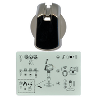 Genuine Knob Single- Universal Kit Chrome, 30mm Skirt For Electrolux Spare Part No: UK-30C1