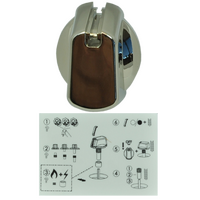 Genuine Knob Single- Universal Kit Chrome, 35mm Skirt For Electrolux Spare Part No: UK-35C1