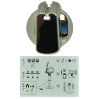 Genuine Knob Single- Universal Kit Chrome, 40mm Skirt For Electrolux Spare Part No: UK-40C1