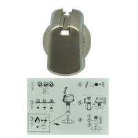 Genuine Knob Single- Universal Kit Stainless Steel Appearance, 30mm Skirt For Electrolux Spare Part No: UK-30S1