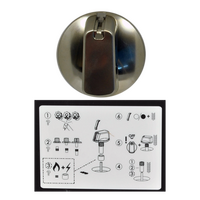 Genuine Knob Single- Universal Kit Stainless Steel Appearance, 55mm Skirt For Electrolux Spare Part No: UK-55S1