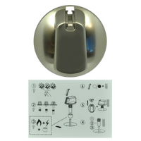 Genuine Knob Single- Universal Kit Stainless Steel Appearance, 48mm Skirt For Electrolux Spare Part No: UK-48S1