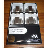 Universal Handy Gas or Electric Stove Silver Control Knob Kit (Pkt 4) For Ovens and Cooktops spare part