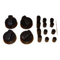 Universal Gas or Electric Stove Black Control Knob Kit (Pkt 4) For Ovens and Cooktops spare part