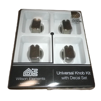Universal Gas or Electric Stove Chrome Control Knob Kit (Pkt 4) For Ovens and Cooktops spare part