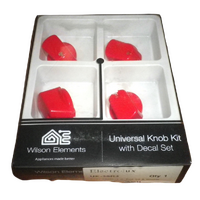 Universal Gas or Electric Stove Red Control Knob Kit (Pkt 4) For Ovens and Cooktops spare part