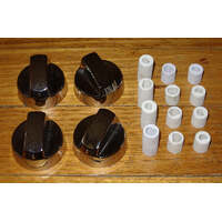 Universal Gas or Electric Stove Silver Control Knob Kit (Pkt 4) For Ovens and Cooktops spare part
