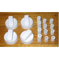 Universal Gas or Electric Stove White Control Knob Kit (Pkt 4) For Ovens and Cooktops spare part