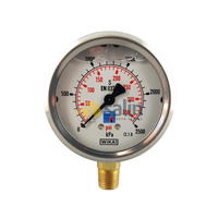 Gameco 1/4 MBSP Oil Filled Pressure Gauge 2500KPA for LPG CARAVAN SHOP RESTUARANT