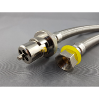 Universal 3M Bayonet Stainless Steel Hose with 3/8″ F BSP End for LPG CARAVAN SHOP RESTUARANT spare part