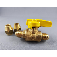 Universal 3/8″ SAE Double Flare Ball Valve with Nuts for LPG CARAVAN SHOP RESTUARANT spare part