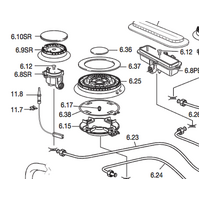 Delonghi Delonghi Oven Double Ring Burner-Cap Ring Small D61G (Brass) spare part
