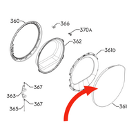AEG Electrolux AEG Washing Machine Door Outer Frame Chrome Plated spare part