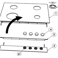 Fisher & Paykel Fisher Paykel Cooktop Ceramic Top Glass Only Main Section CG604DNGGB1 CG604DLPGB1, ***3937P spare part