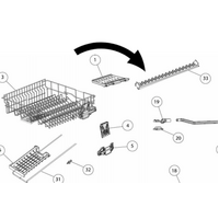 Fisher & Paykel Fisher Paykel Dishwasher Glass Support Upper Basket 80561-A DW60COX 1, *1253 spare part