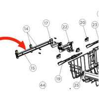 Fisher & Paykel Fisher Paykel Dishwasher Mid Basket Rail Left Side DW60FC6W1 DW60FC4X1 DW60FC4W1, DW60FC6X1, DW60FC2W1 spare part