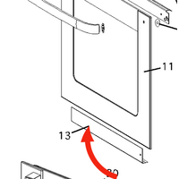 Fisher & Paykel Fisher Paykel Oven Door Outer Glass Lower Bracket spare part